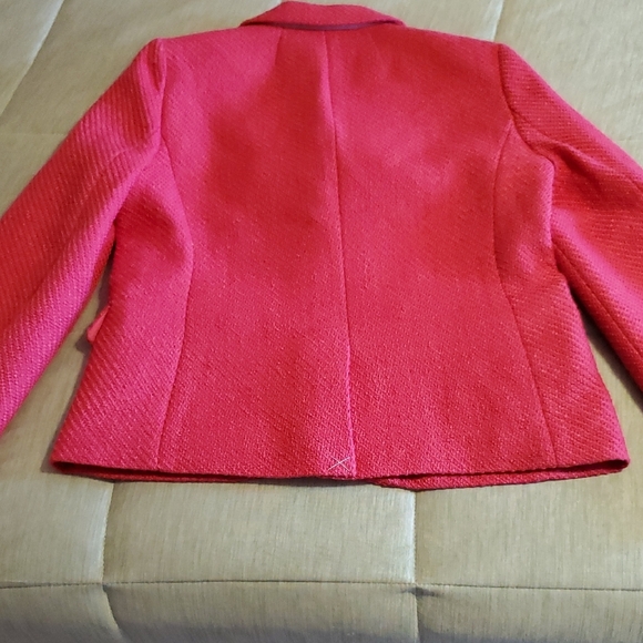 J. Crew Bright Pink Tweet Blazer with Gold Buttons - Picture 2 of 5